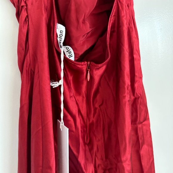 Reformation Red Satin Maxi Dress - Picture 11 of 11